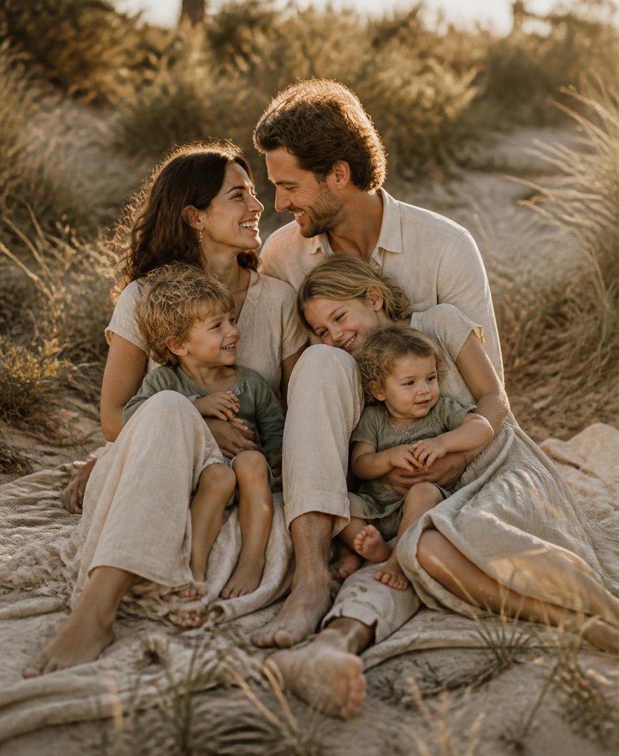 Family on the beach