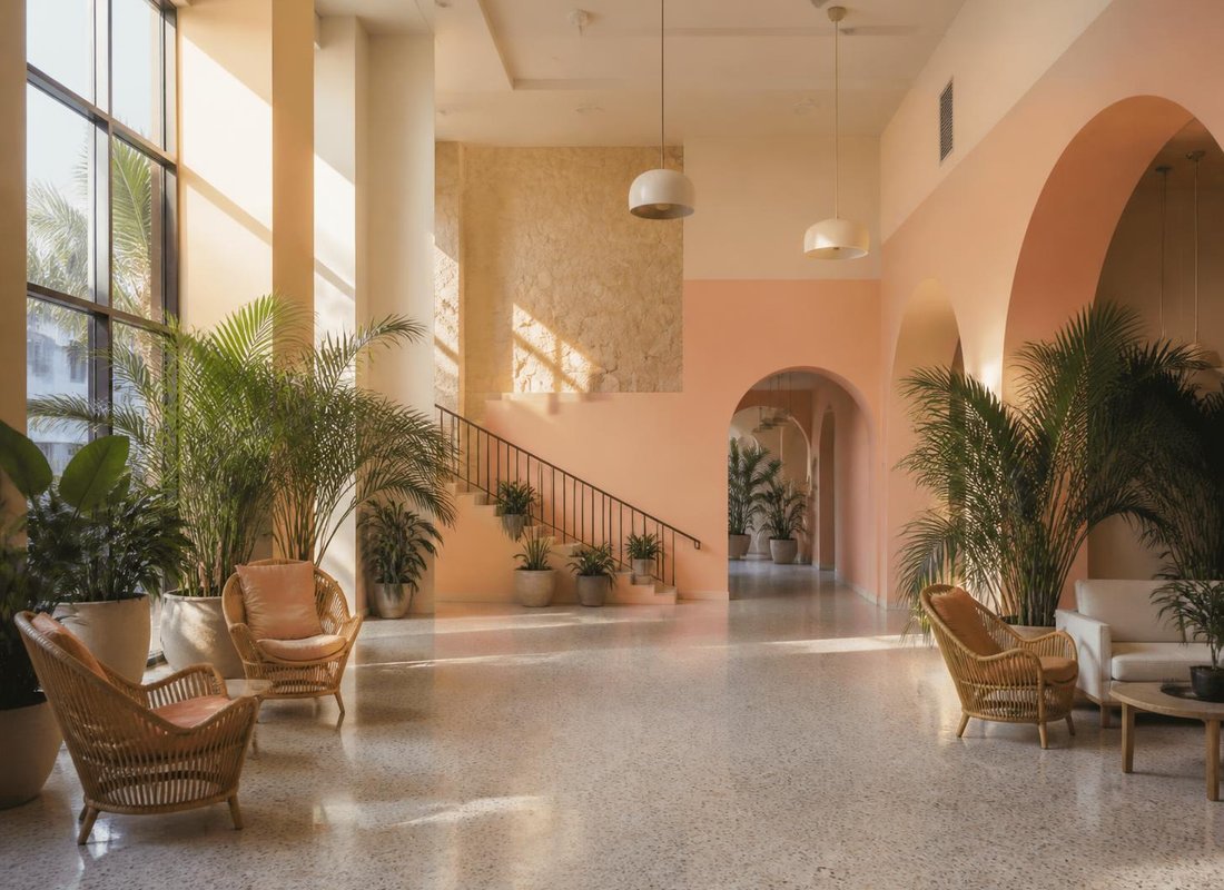 Hotel interior with morning light